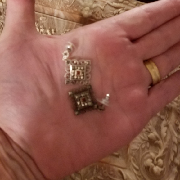 Bracelet& Earrings Set 925/Gems&Marcasite - Picture 5 of 8